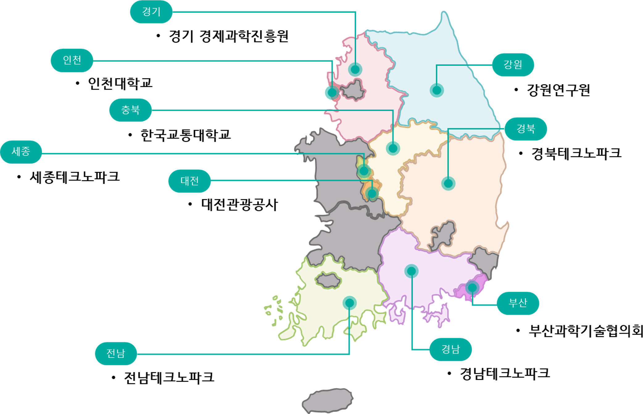 지역과학문화네트워크 지도 이미지(2024년 기준)